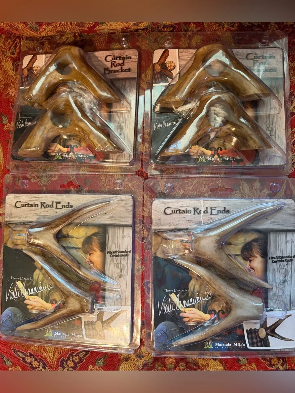 Antler Curtain Rod Ends - Set of 4
